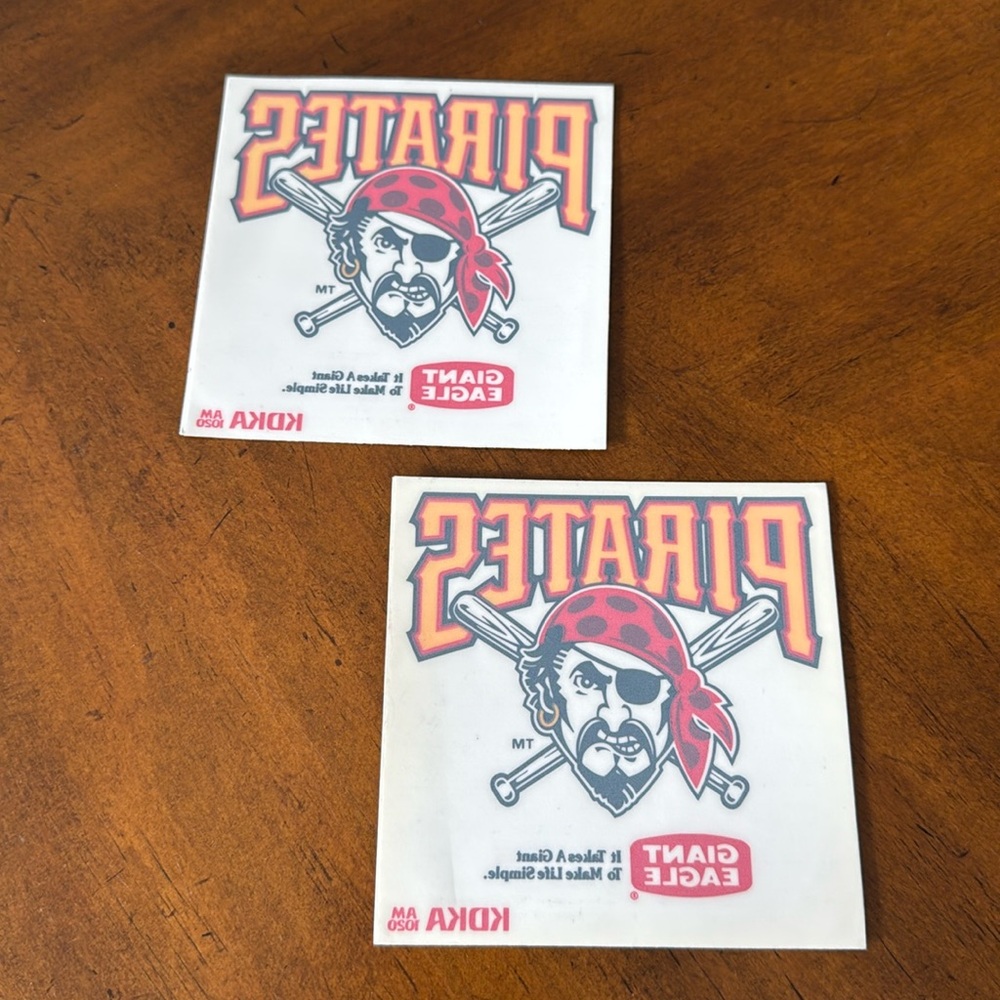 2/$5 listing Set/2 Vintage 1997 Pittsburgh Pirates Decals